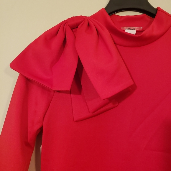 NEW Plus Size Retro 3/4 Sleeve Bow Evening Dress - Picture 5 of 7